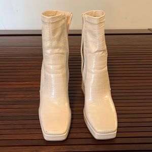 Beige Croc Boots